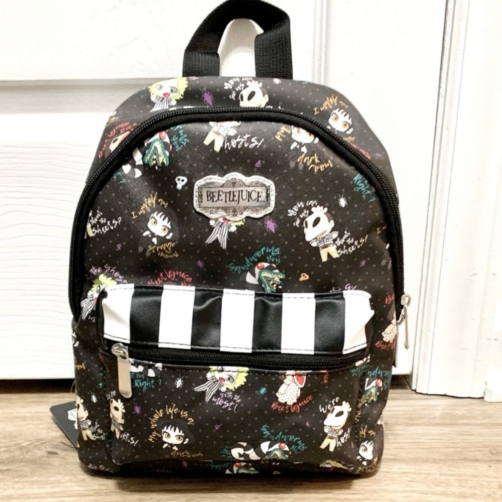 Beetlejuice Mini Backpack Bioworld Warner Bros - 10x8x4” - NEW